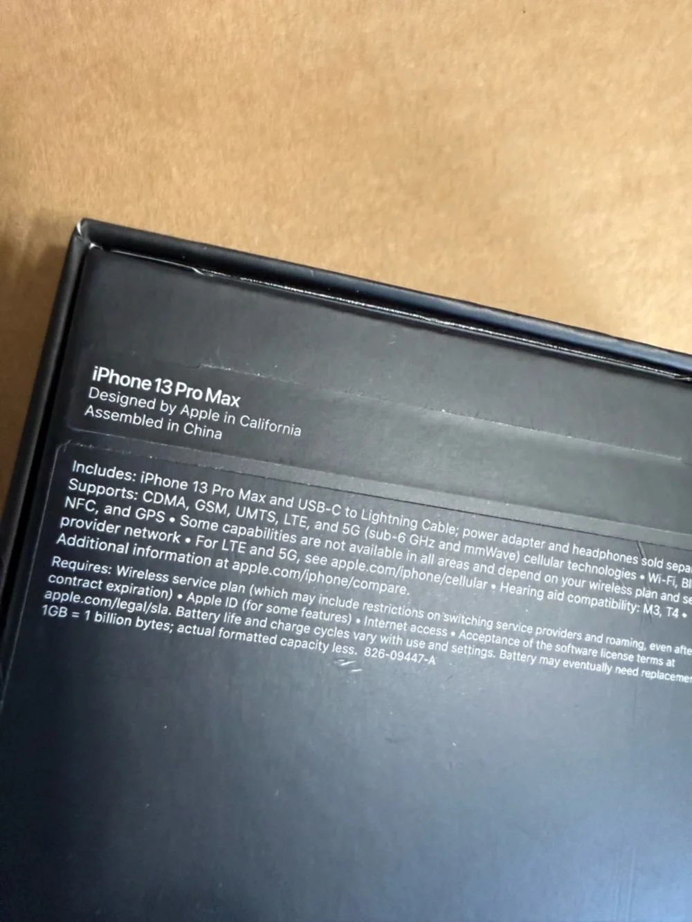 iPhone 13 Pro Max Box w/ charging Cable & Original Sticker